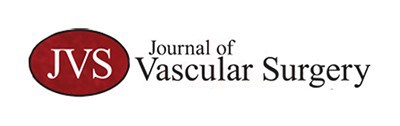 Logo des Journal of Vascular Surgery mit „JVS“ in einem roten Oval und dem vollständigen Titel in schwarzem Text.