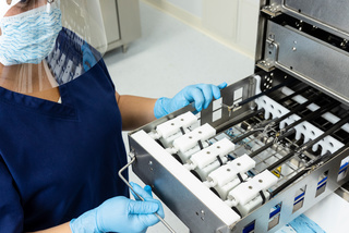 Ultrasonic to clean robotic instruments