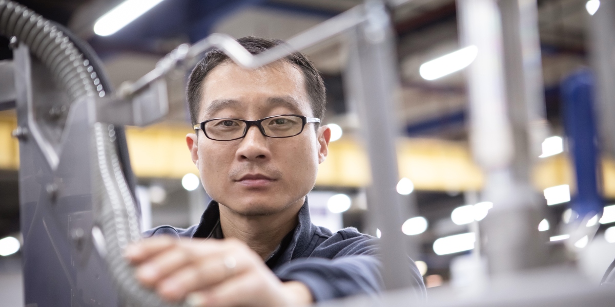 Man focused on work