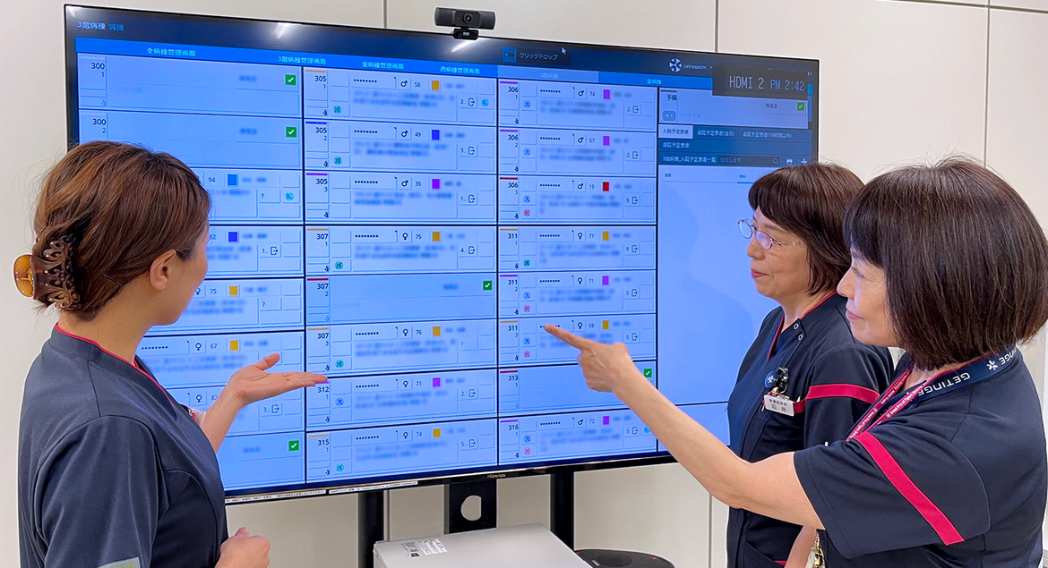 Hospital staff working with INSIGHT to increase bed management