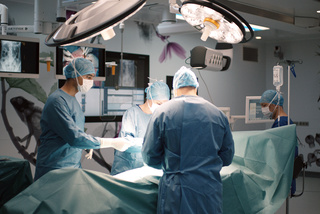 Ongoing surgery in an operating room 
