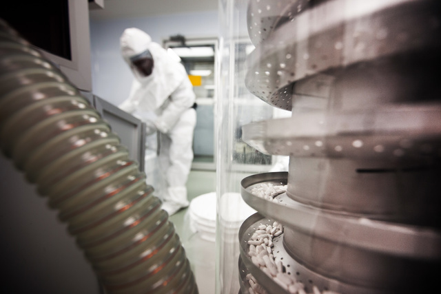 Operator working in a drug manufacturing