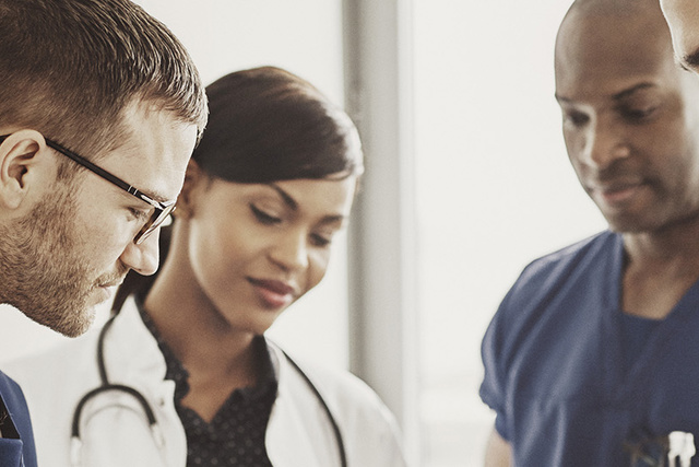 group of doctors talking