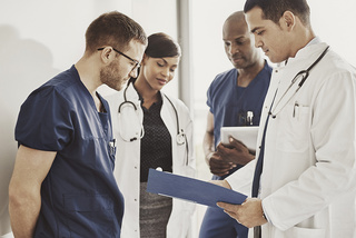 group of doctors talking