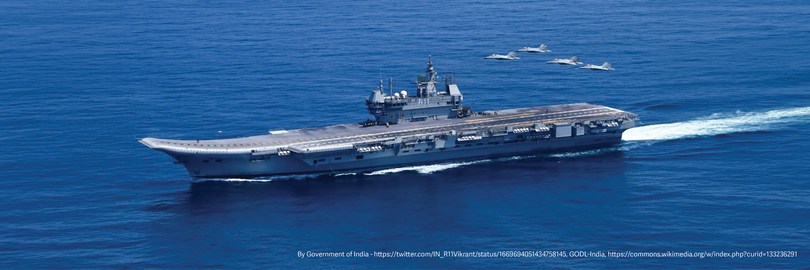 INS Vikrant is an aircraft carrier in service with the Indian Navy