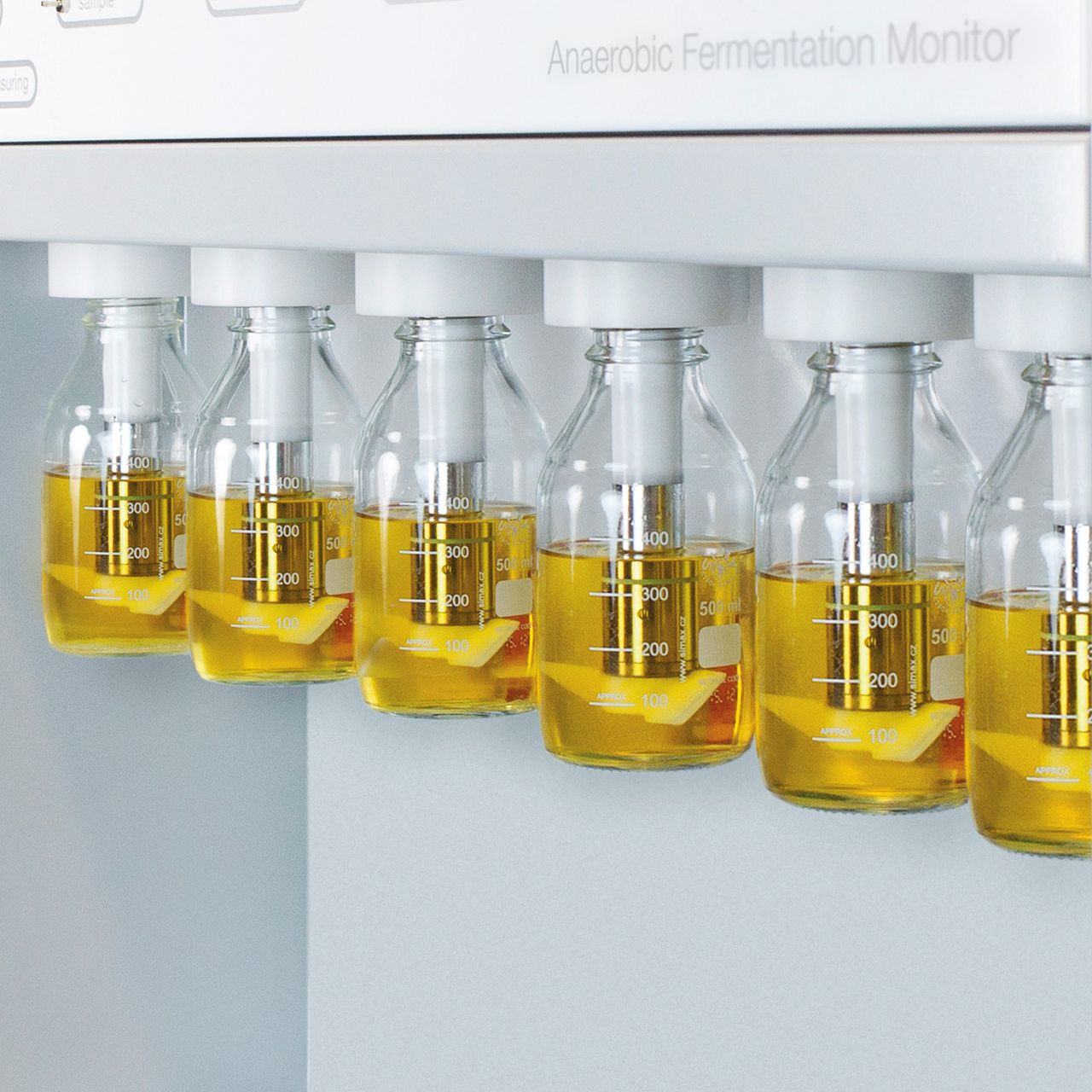 Six independent cultivations in the Alcohol Fermentation Monitor