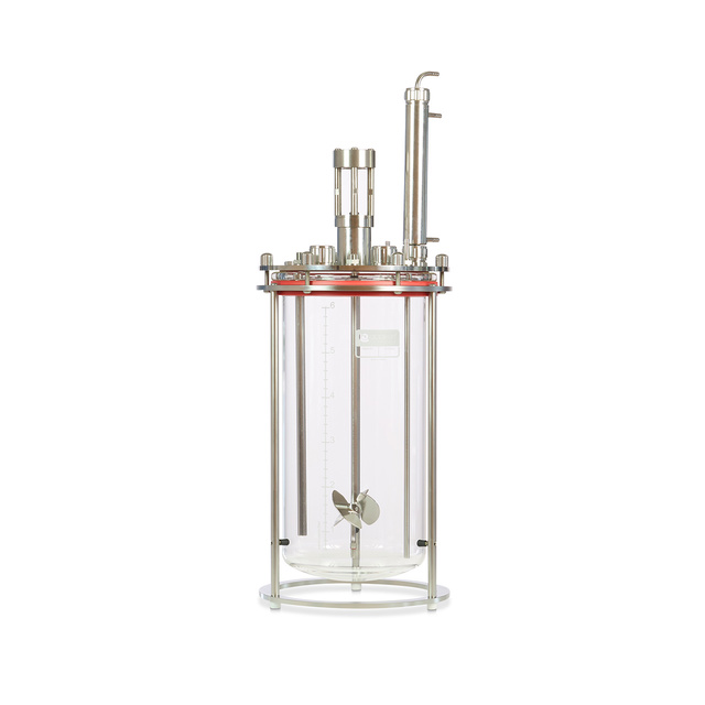 The Applikon Bio 7 L multi-use bioreactor with marine impeller and condenser