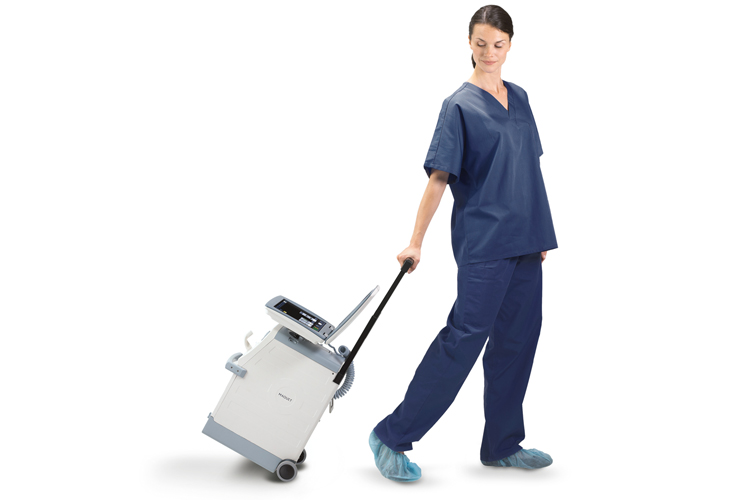 Nurse moving Cardiosave IABP Hybrid Nurse moving Cardiosave IABP Hybrid