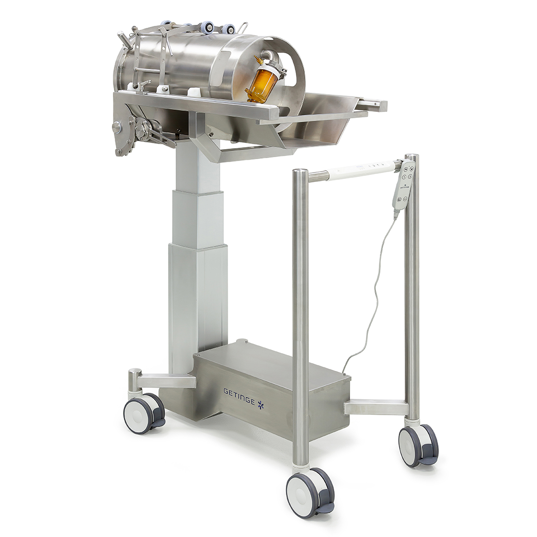 Getinge DPTE® Transfer Trolley with a 350 stainless steel DPTE® Beta Container