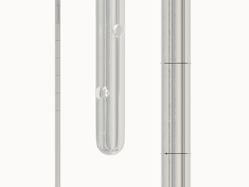 Close up detail of Edi catheter ENFit tubes showing feeding holes and micro-electrodes