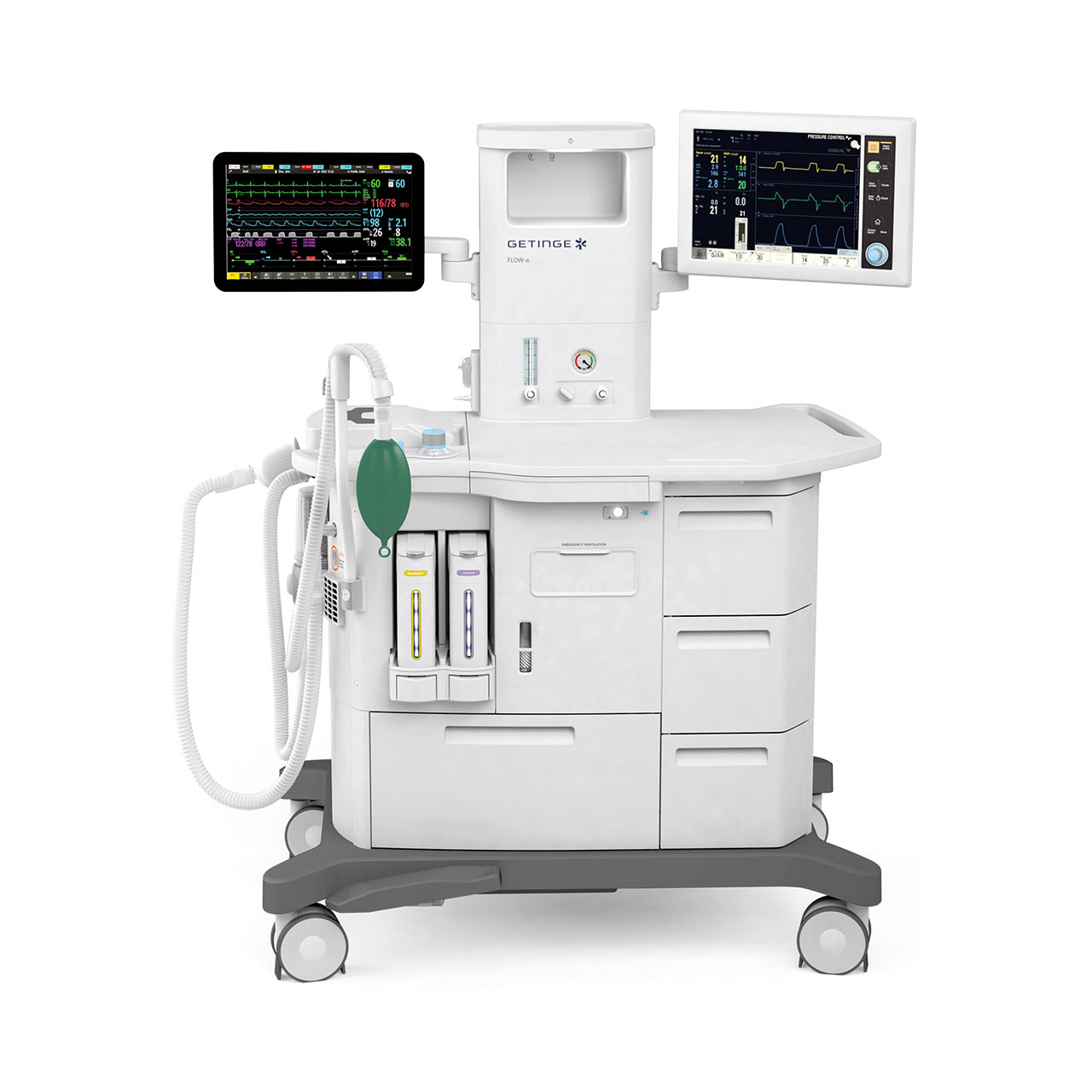 Flow-e is Getinge's extended anesthesia machine that ensures efficient ventilation performance and personalized care in the OR.