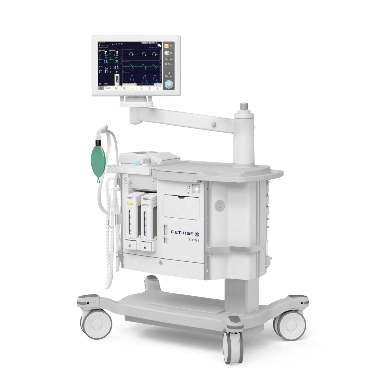 Getinge Flow-i anesthesia machine offers a unique height adjustable model to tailor your working position in the OR.