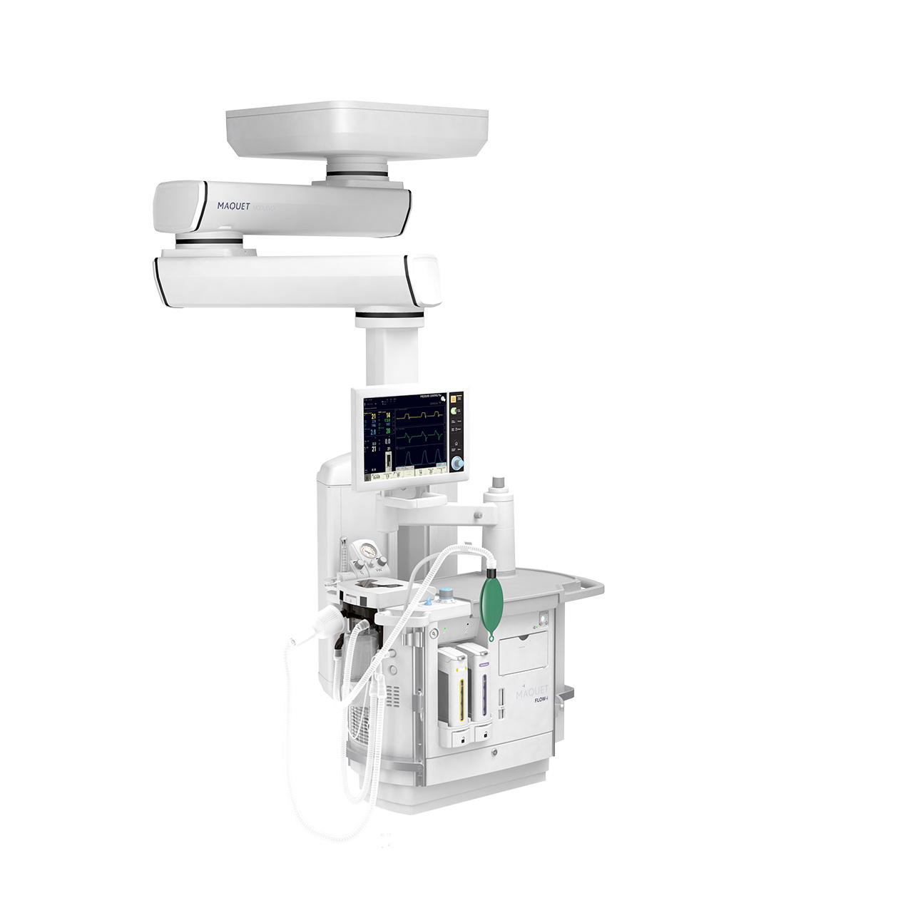 Getinge’s highly advanced and ceiling mounted Flow-i anesthesia machine is especially suitable for the Hybrid OR.
