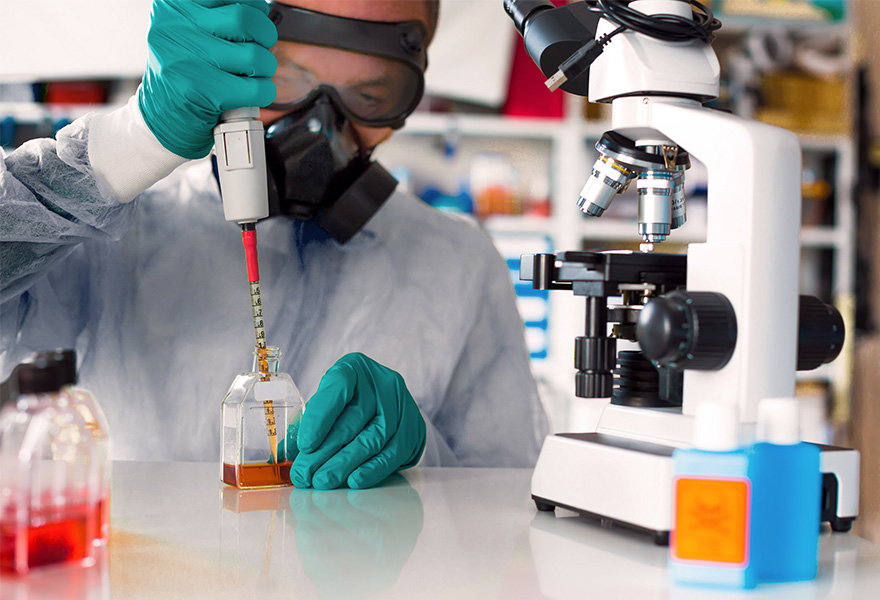 Laboratory worker during work Laboratory worker during work