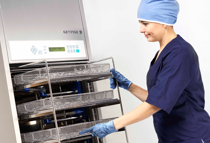 nurse using the Getinge 46-series nurse using the Getinge 46-series