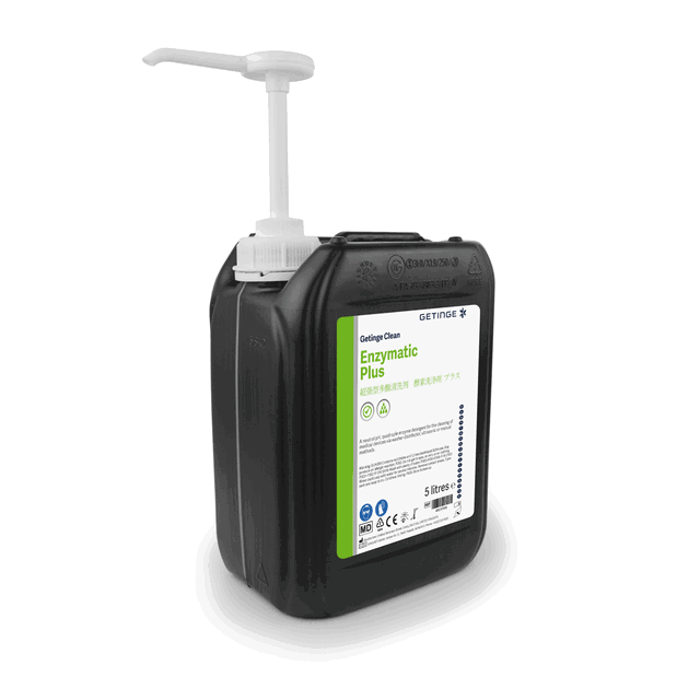 Getinge Clean Enzymatic Plus A multi-functional pH neutral detergent for medical device cleaning.