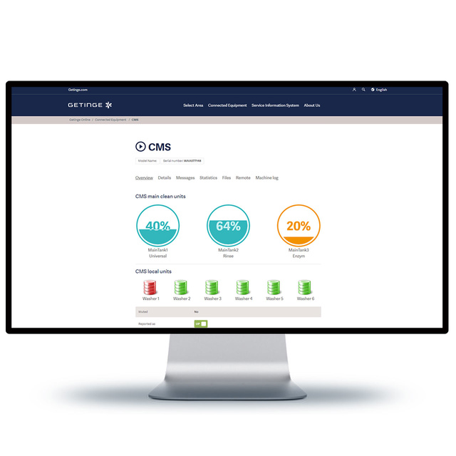 Getinge CMS is a central dosing system that can provide online monitoring for status and alarm purposes