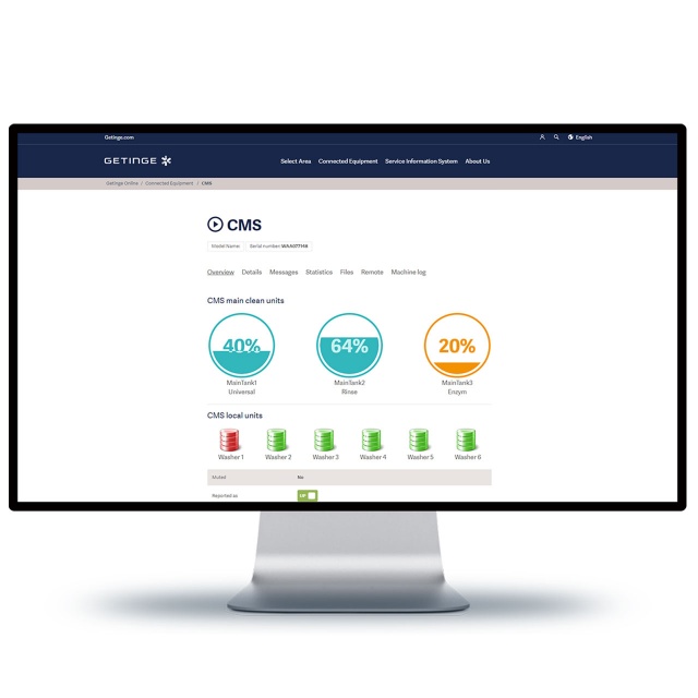 Getinge CMS is a central dosing system that can provide online monitoring for status and alarm purposes
