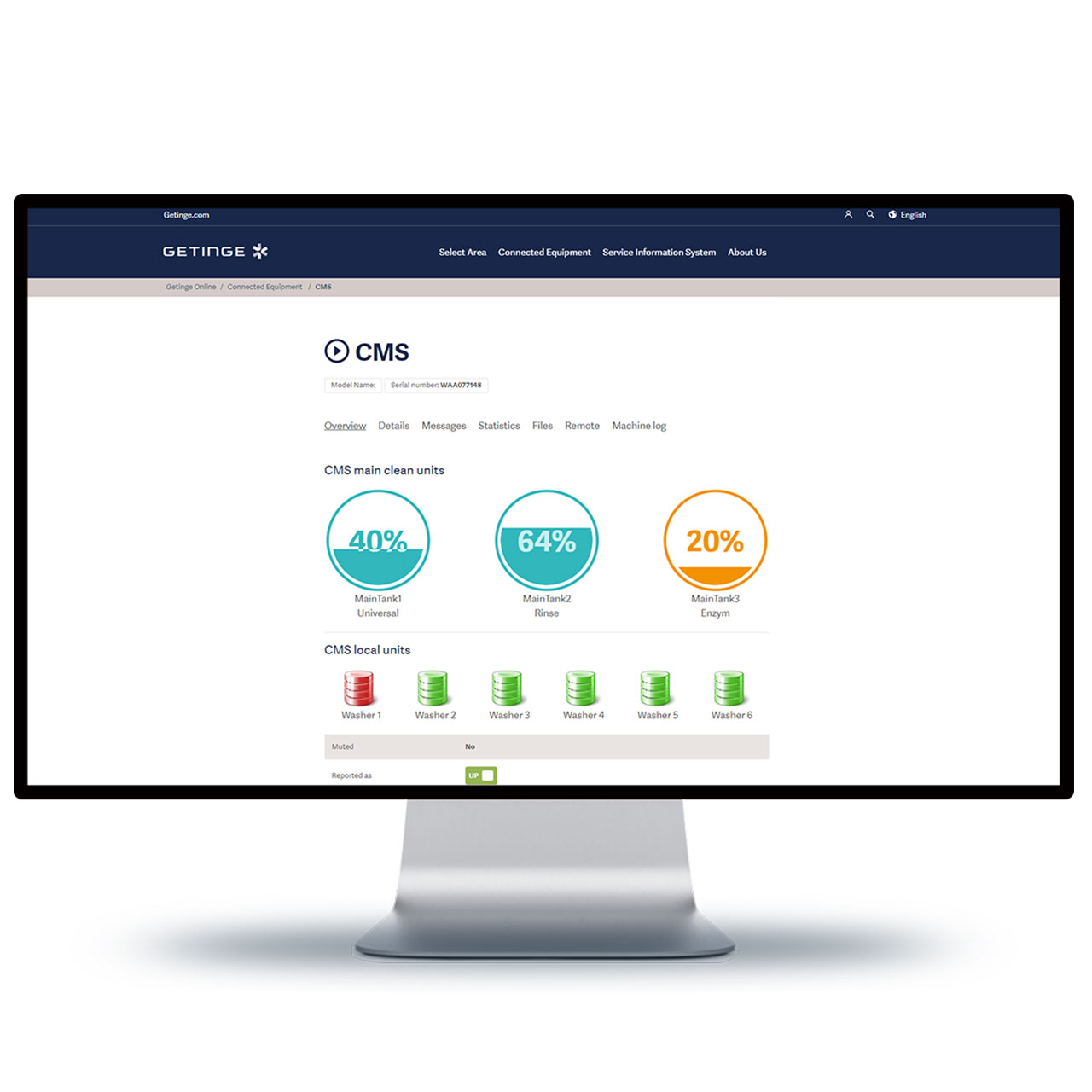 Getinge CMS is a central dosing system that can provide online monitoring for status and alarm purposes