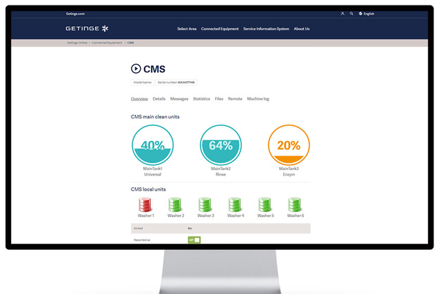 Getinge CMS is a central dosing system that can provide online monitoring for status and alarm purposes