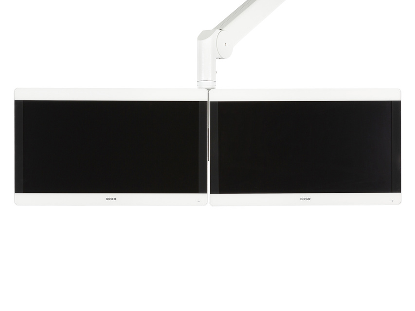 Getinge flat screen holder double screen version offers a tilting of +60° and -10°