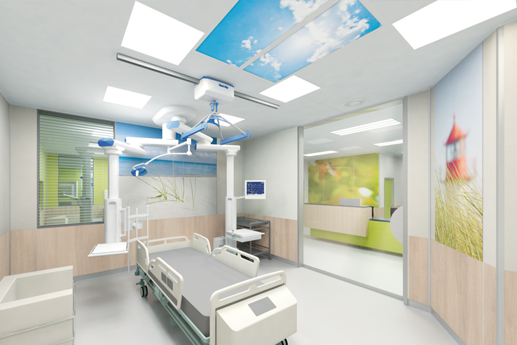 Natural motifs and decors can create an atmosphere that helps anxious patients and families to relax. Natural motifs and decors can create an atmosphere that helps anxious patients and families to relax.