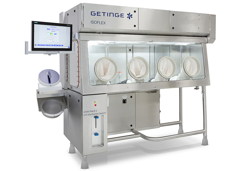 4-Glove ISOFLEX isolator with ETF ventilation and an integrated glove leak tester 4-Glove ISOFLEX isolator with ETF ventilation and an integrated glove leak tester