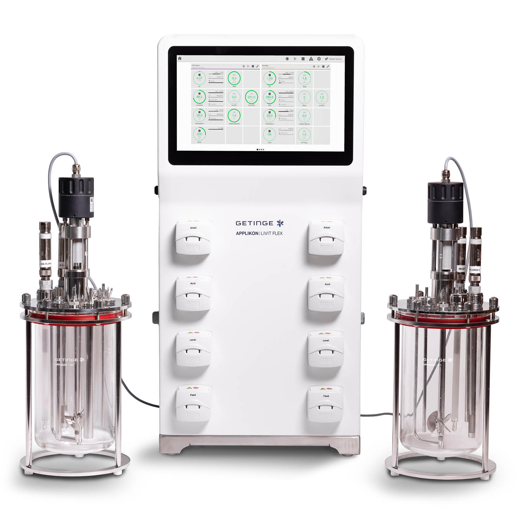 The Livit Flex bioprocess controller with dual multi-use setup