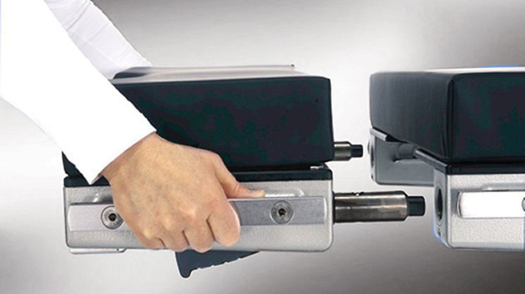 Maquet Alphamaxx surgical table easy click system for simple and quick module changes Maquet Alphamaxx surgical table-operating table-easy click allow simple and quick module changes and nearly unlimited modularity.
