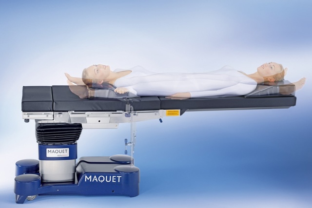 Patient lying on Maquet Alphamaxx