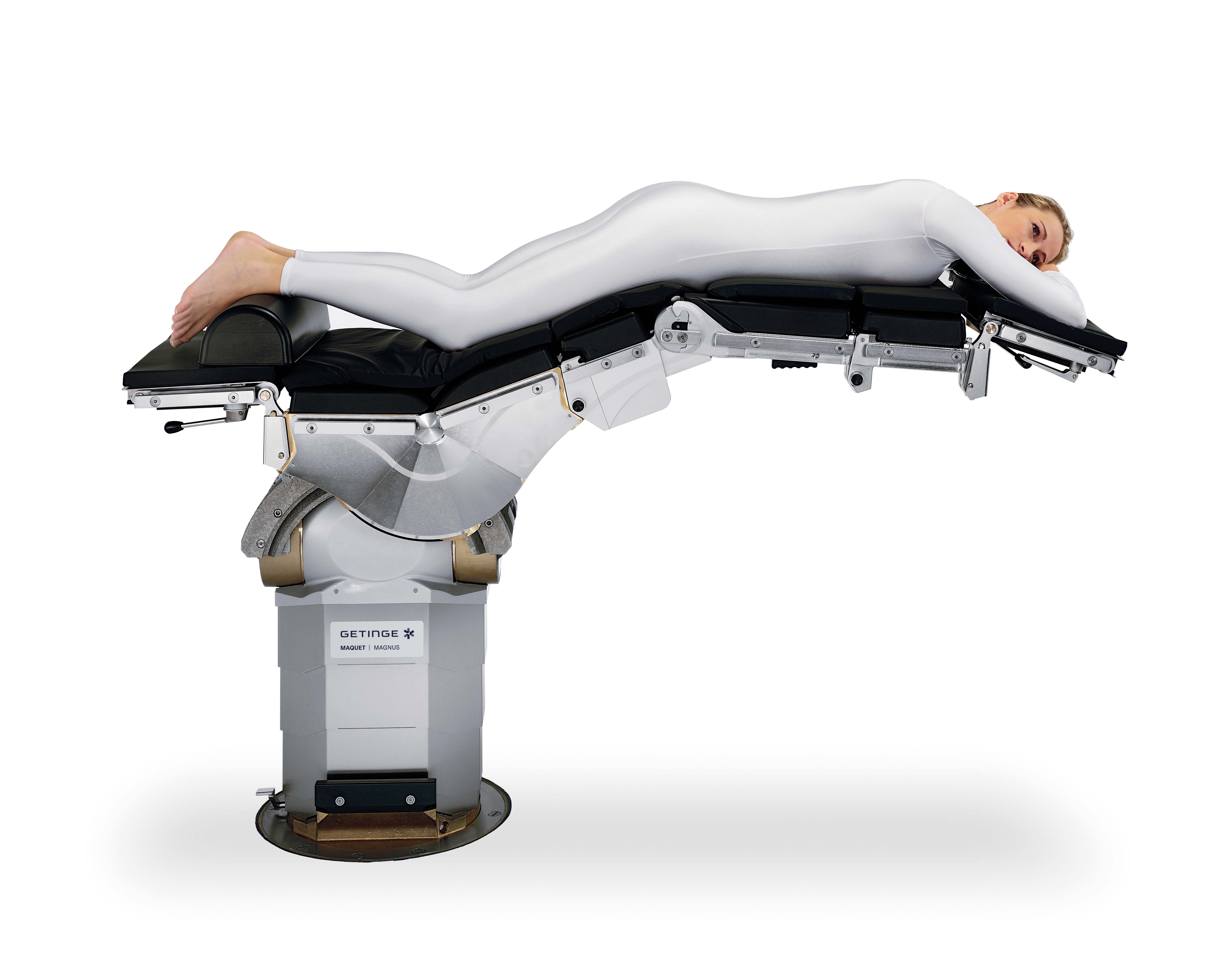 Spinal surgery in prone position with optimum access for the c-arm