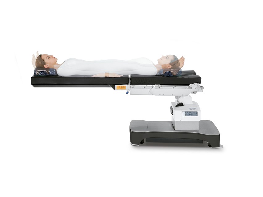 Maquet Meera OR tables offer various patient positioning possibilities by offering optimal reverse or  normal positioning together with a wide range of angles and lateral tilt combinations. 