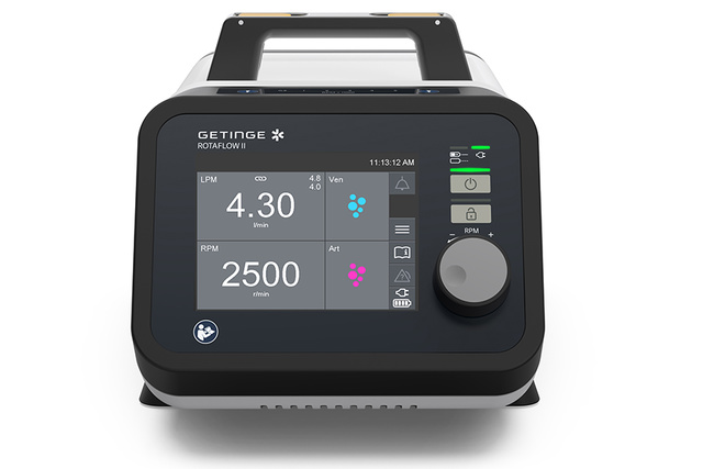 The improved design of the Getinge Rotaflow II device for extracorporeal life support (ECLS) used in ICU-