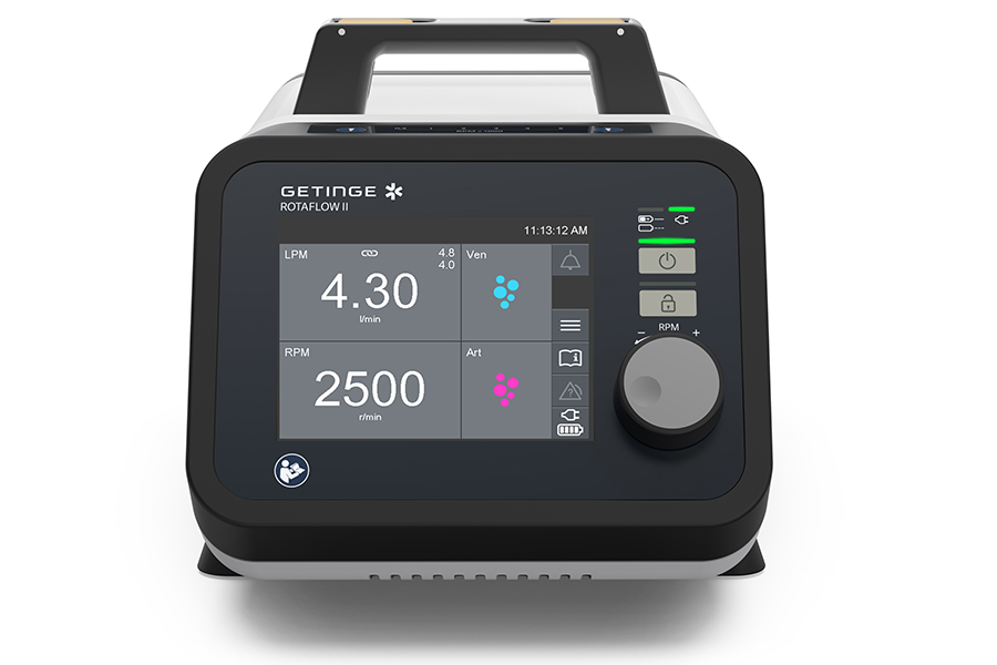 The improved design of the Getinge Rotaflow II device for extracorporeal life support (ECLS) used in ICU- The improved design of the Getinge Rotaflow II device for extracorporeal life support (ECLS) used in ICU-