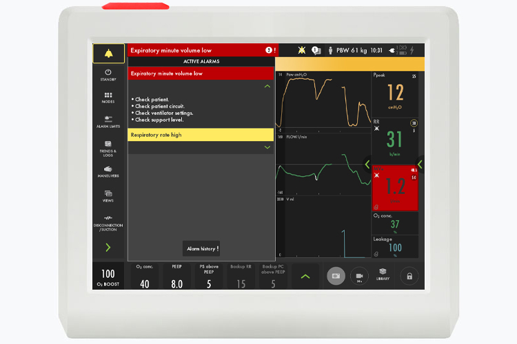 Servo-air niv alarm management