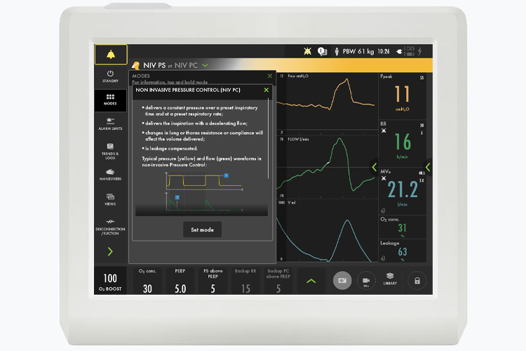 Getinge Servoair® NIV the non invasive wall gas independant ventilator
