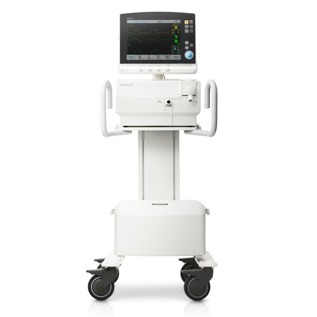 Getinge Servo-s mechanical ventilator showing PRVC ventilation mode