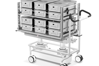A line of carefully designed trolleys that takes loading and distribution of instruments to a completely new level