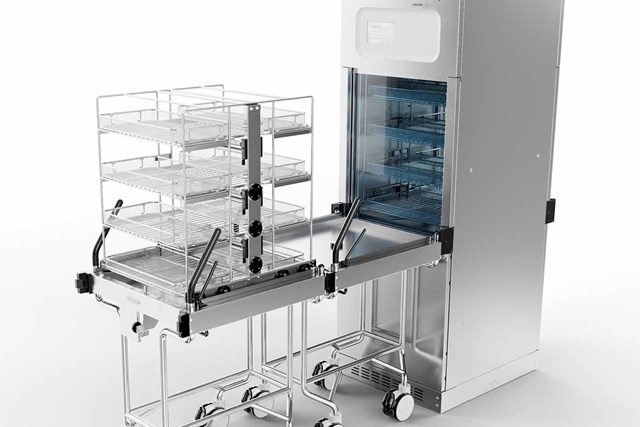 A line of carefully designed trolleys that takes loading and distribution of instruments to a completely new level