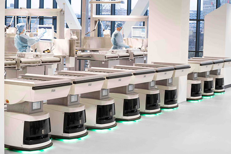T-DOC sterile supply management T-DOC automation AGV in the soiled area