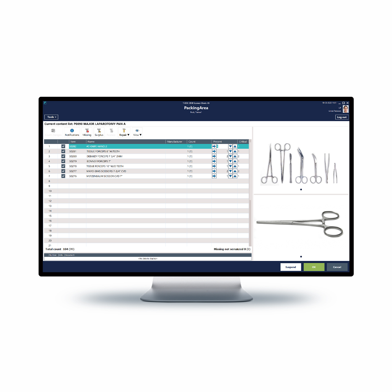 T-DOC Select Instrument Counting