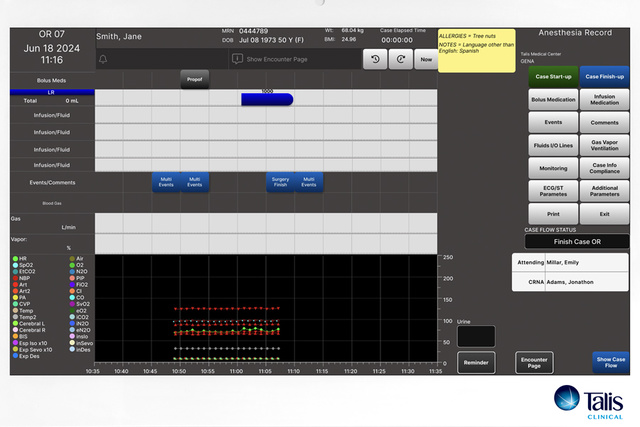 Talis Anesthesia Cockpit on Advantech Monitor