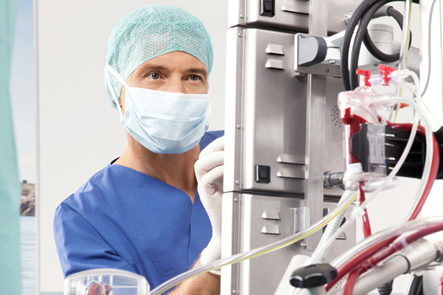 Clinician doing On Pump Cardiac Surgery