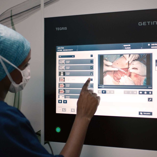 OR nurse works with Tegris OR integration solution to store videos and images taken during surgery in the patient record