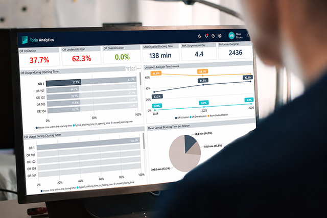 Torin Analytics hospital staff looking at OR data