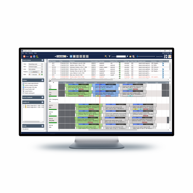 Torin using interface displaying an OR schedule