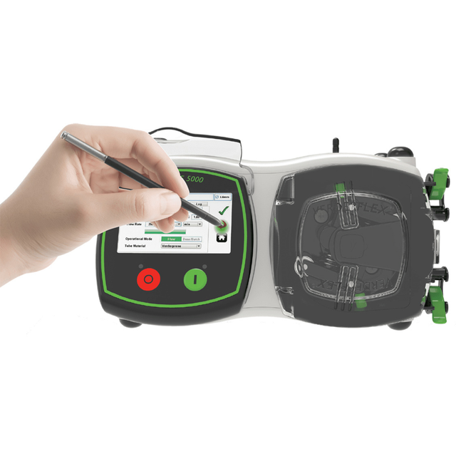 The Verder Verderflex Vantage 5000 peristaltic pump used for accurate fluid transfer and chemical dosing in laboratory environments.