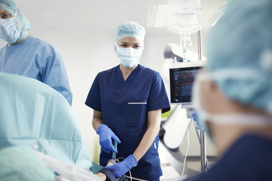 Nurse in hospital, patient monitoring Nurse in hospital, patient monitoring