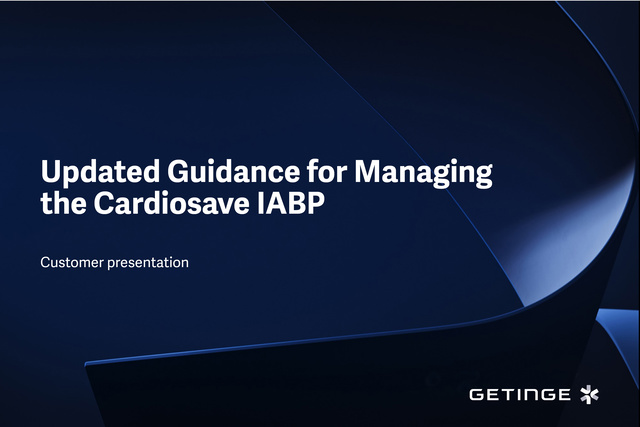 Cover slide of Updated Guidance for Managing the Cardiosave IABP presentation 