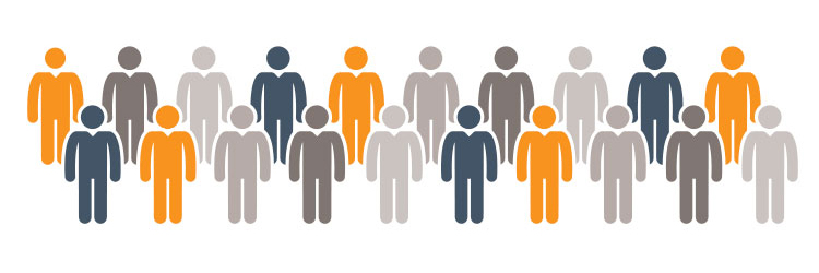 Graphic showing people in a crowd